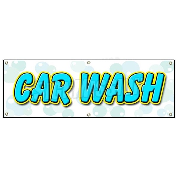 Signmission CAR WASH BANNER SIGN washing detail wax signs auto hand automatic self serve B-72 Car Wash - main